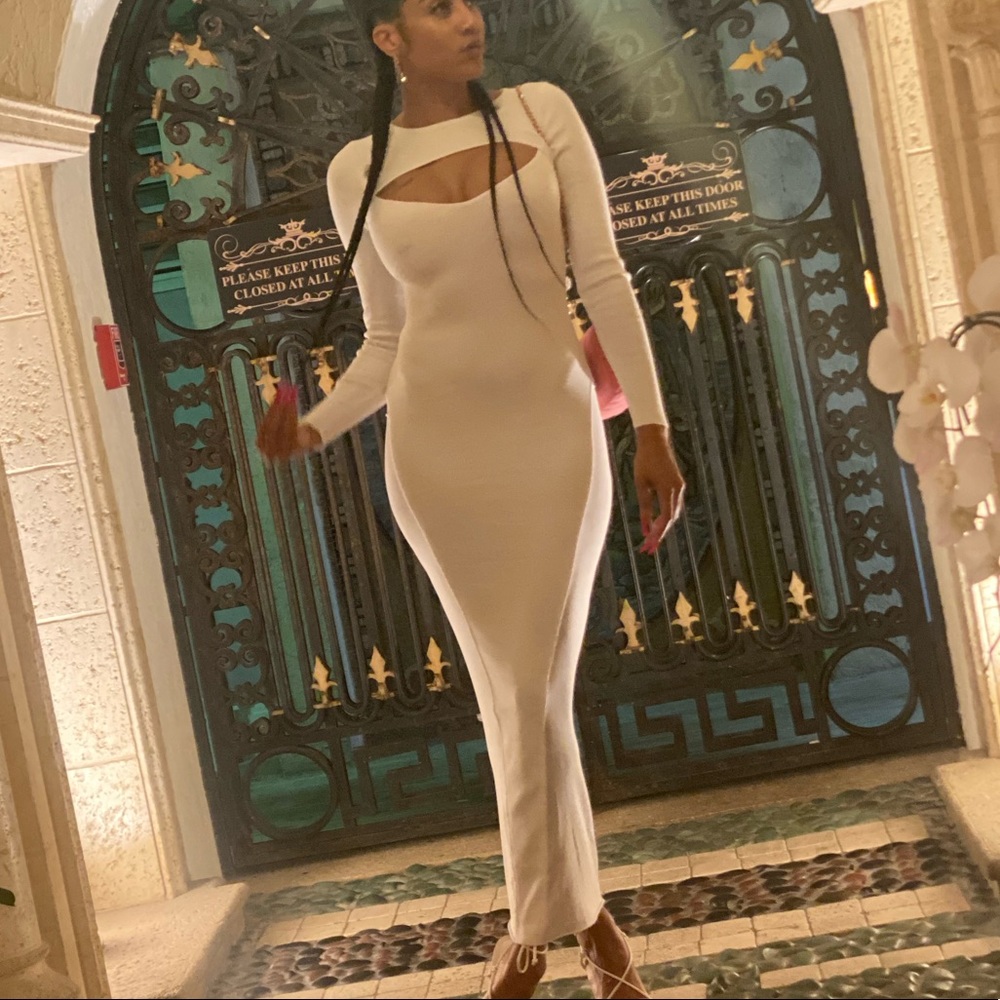 White Maxi sheer sides